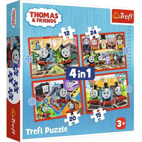 Puzzle Trefl 4 in 1 Thomas and Friends, Trenuletele Amuzante, 12/15/20/24