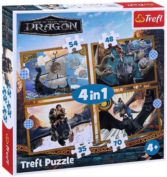 Puzzle Trefl 4 în 1 - Zilele Dragonului