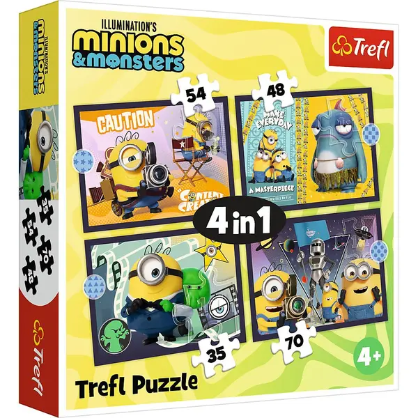 PUZZLE TREFL 4IN1 NOILE AVENTURI ALE MINIONILOR