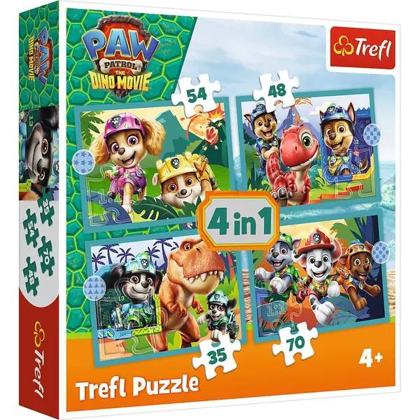 PUZZLE TREFL 4IN1 PATRULA CATELUSILOR POVESTI DE PE INSULA DINOZAURILOR