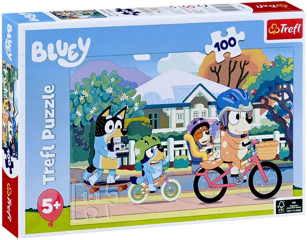 Puzzle Trefl din 100 de piese - Lumea veselă a lui Bluey