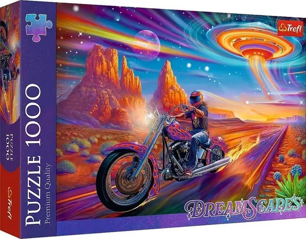 Puzzle Trefl din 1000 piese - Cu motocicletă în sălbăticie