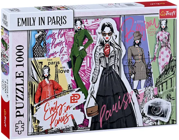 Puzzle Trefl din 1000 piese - Emily in Paris: Inspirații de modă