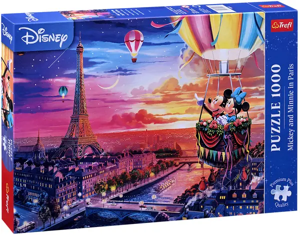 Puzzle Trefl din 1000 piese - Mickey și Minnie la Paris