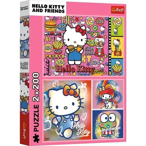 Puzzle Trefl din 2 x 200 piese - Hello Kitty si prieteni