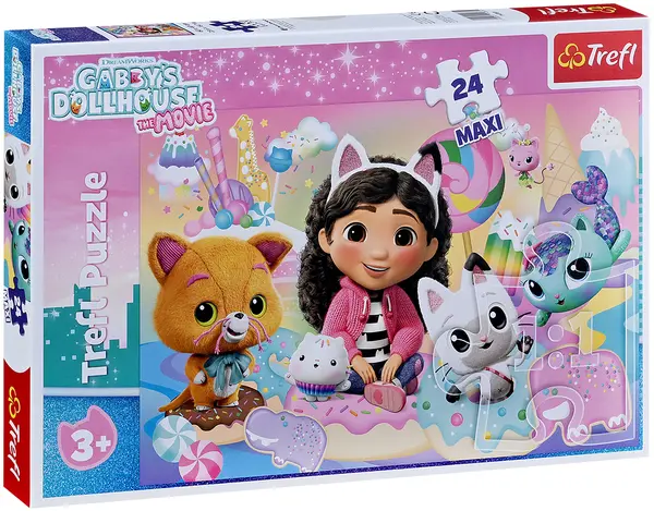 Puzzle Trefl din 24 maxi piese - Lumea pisicilor lui Gabi