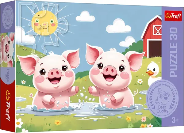 Puzzle Trefl din 30 piese - Viață fericită la fermă