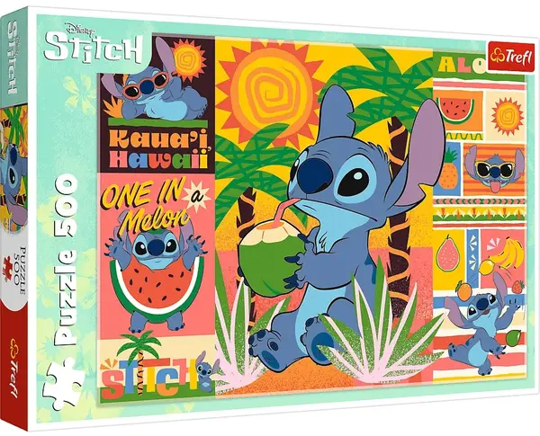 Puzzle Trefl din 500 piese - Vacanță cu Stitch