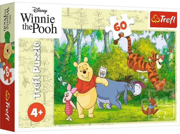 Puzzle Trefl din 60 piese- Winnie the Pooh în căutarea mierii delicioase
