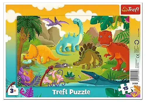 Puzzle TREFL Dinozaurii 15 piese