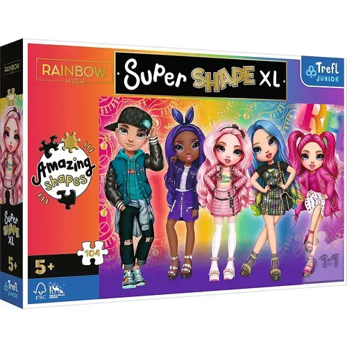 Puzzle Trefl Junior Super Shape XL Rainbow High, 104 piese