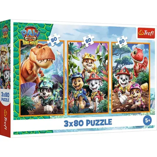Puzzle Trefl Patrula Catelusilor Eroii Dinozaurilor, 3x80 piese