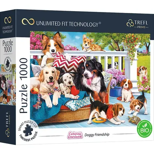 Puzzle Trefl Prime UFT Cuteness overload, Prietenia catelusilor, 1000 piese