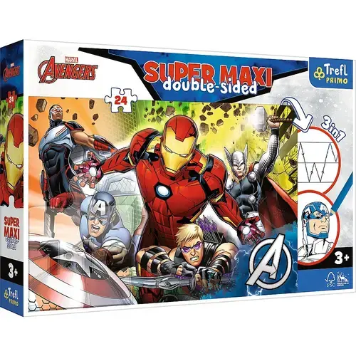 Puzzle Trefl Primo Super Maxi, Marvel Avengers, Razbunatorii puternici, 24 piese