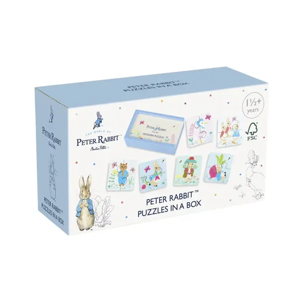 Puzzle-uri Peter Rabbit, A n cutie lemn, Orange Tree Toys