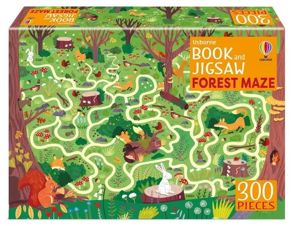 Puzzle Usborne din 300 piese - Labirint de pădure