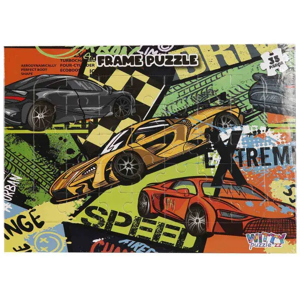Puzzle Witty Puzzlezz, Masini de curse, 35 piese