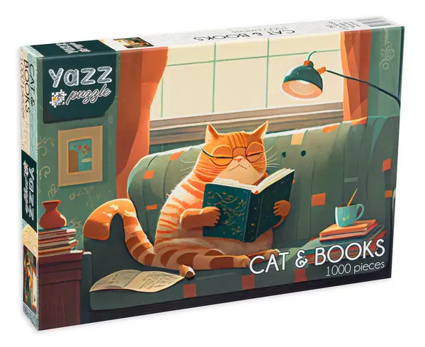 Puzzle Yazz Puzzle din 1000 de piese - Pisica și cărțile