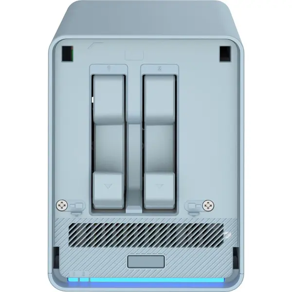 QNAP QNAP QMiroPlus-201W NAS Spaţiul de lucru Intel® Celeron® J4125 4 Giga Bites DDR4 0 TB QNAP Turbo System Albastru