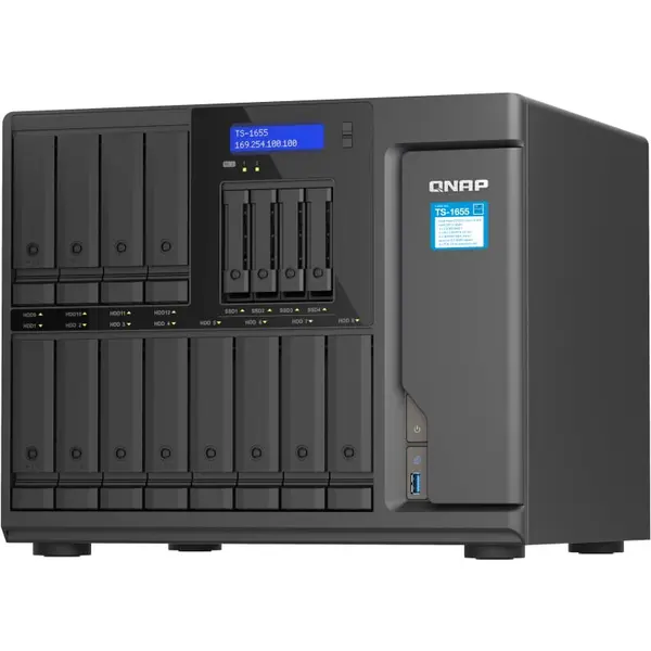 QNAP QNAP TS-1655-8G NAS Tower, 16 disk bays, Intel Atom C5125 8-core/8-thread processor