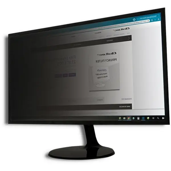 QOLTEC Filtru de confidentialitate, Qoltec, 51060, GDPR, 24 inch, 16:9, Negru, Protectia Ochilor, Protectia Confidentialitatii, Tehnologie Micro-Blind, 531 x 298 x 0,5 mm, Transparent