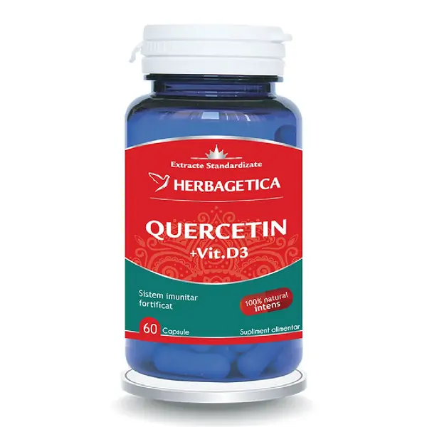 Quercetin cu Vitamina D3, 60 capsule, Herbagetica