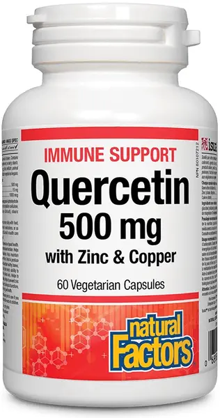 Quercetin with Zinc & Copper, 500 mg, 60 capsule, Natural Factors