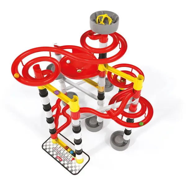 Quercetti Pista de bile Quercetti Track Migoga Race, set constructie STEM, 80 piese, lansator 8 bile