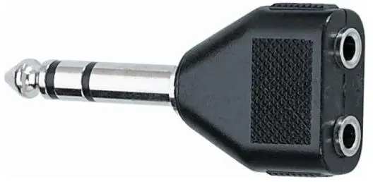 Quik Lok Audio adapter - AD/23 stereo, 6.3 mm/2 x 3.5 mm, negru