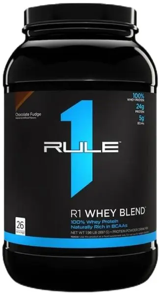 R1 Whey Blend, fudge de ciocolată, 937 g, Rule1