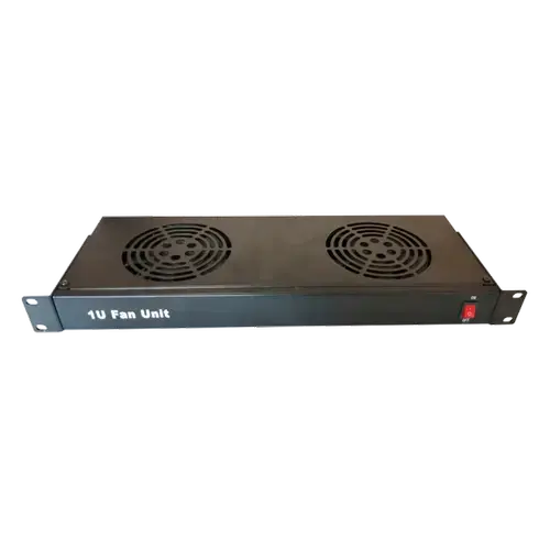 Racitor cu doua ventilatoare pentru cabinete metalice DATEUP 9801130751, 1U, 19inch (Negru)