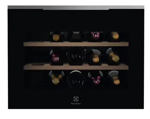 Racitor de vinuri incorporabil Electrolux Seria 900 PRO KBW6X, 49 litri, 15 sticle, 2 rafturi lemn, Control electronic, Clasa F (Inox antiamprenta)