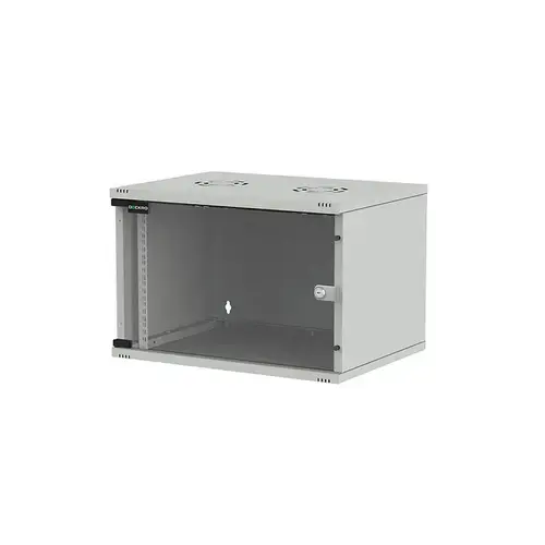 Rack 19'' 9U 540x400 DECKRO seria D-SOHO BASIC, de perete, dezasamblat, usa fata sticla, capacitate 30kg