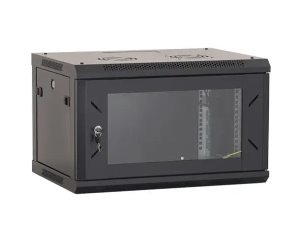 Rack 6U, 19", 600x450, negru, motaj pe perete, metalic, usa din sticla securizata, Asytech, ASY-6U-6045W