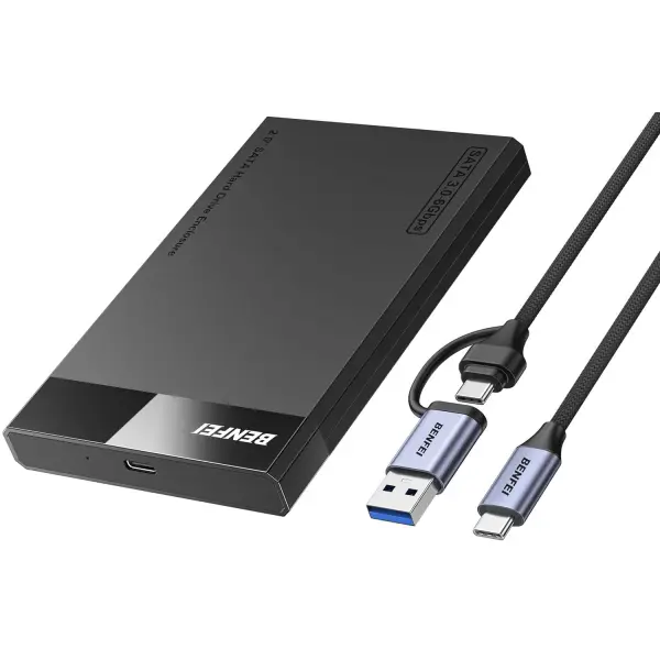 Rack Benfei pentru HDD / SSD SATA 2.5inch, USB-A / USB-C, Negru