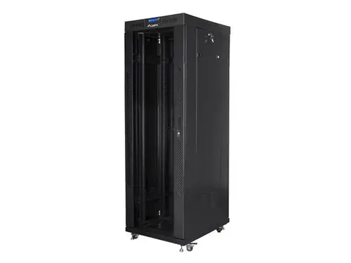 Rack Cabinet 19inch Free-Standing 37U/600x800, Usa sticla, Panou LCD (Negru)