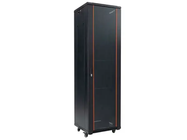 Rack de podea 42U, 19 inch, 600x1000, capacitate 800kg, sticla securizata, negru, IP20, Safer SAF-NC-6142