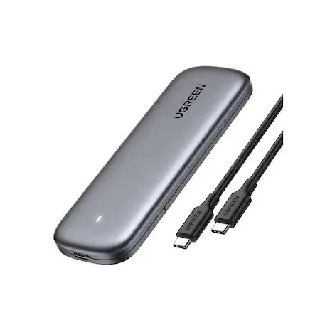 RACK extern Ugreen, #CM400" pt SSD M.2 NGFF SATA compatibile cu form factor 2280, 2260, 2242 si 2230, cablu inclus de 50 cm USB Type-C la USB Type-C, 5Gbps, aluminiu, gri 10903