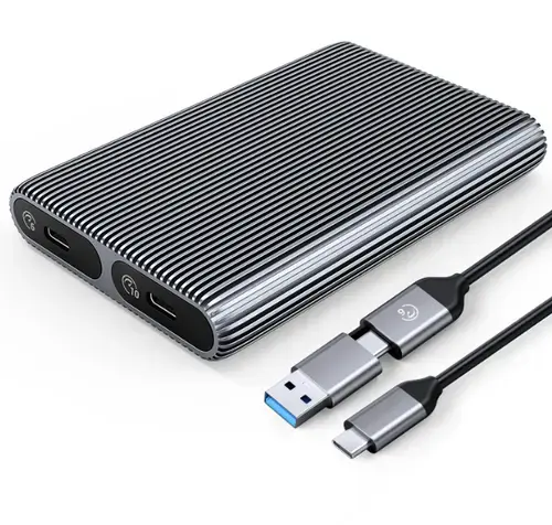 Rack Orico AM2C3-2SN Dual Disk pentru SSD M.2 NVMe SATA, USB Type-C (Gri)