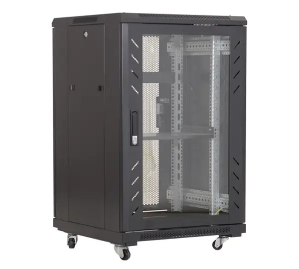 Rack podea 27U, 19 inch, 600x 600, metalic, negru, usa din sticla securizata, Asytech ASY-27U-6060E