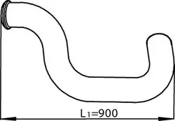 Racord evacuare (diametru:127mm, lungime:905mm) EURO 5 potrivit VOLVO FH, FH12, FH16, FM, FM10, FM12, FM7, FM9 D10A320-D9B380 08.93-