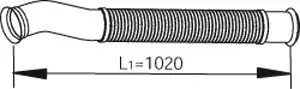 Racord evacuare (lungime:1020mm) EURO 5 potrivit DAF CF 75 PE183C-PR265S 01.01-05.13