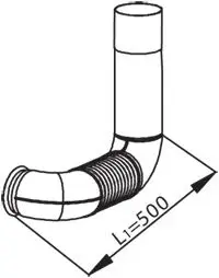 Racord evacuare (lungime:500 670mm) potrivit MERCEDES ACTROS OM541.920-OM542.921 04.96-