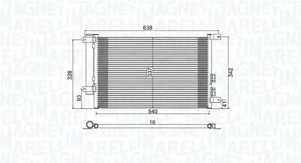 Radiator AC condensator cu uscator potrivit ALFA ROMEO 147, 156, GT 1.6-3.2 02.97-09.10