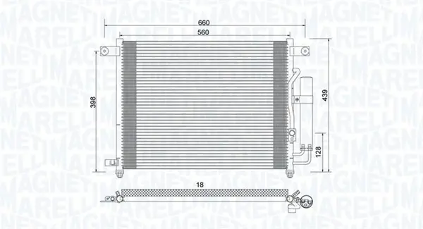 Radiator AC condensator cu uscator potrivit CHEVROLET AVEO KALOS; DAEWOO KALOS 1.4 09.02-