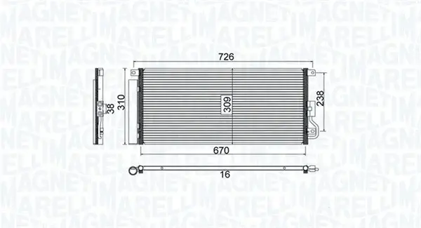 Radiator AC condensator cu uscator potrivit CHEVROLET TRAX; OPEL MOKKA MOKKA X 1.4 1.6D 1.7D 06.12-