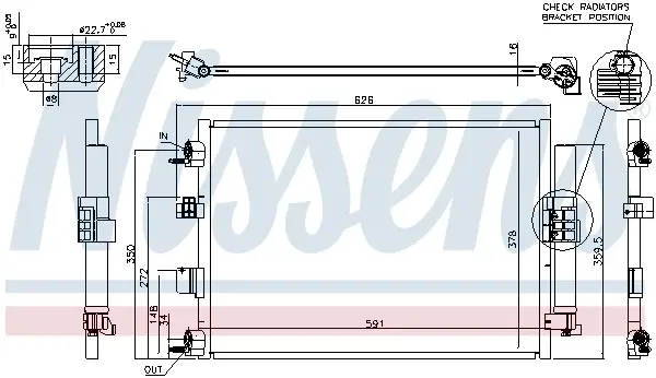 Radiator AC condensator cu uscator potrivit FORD C-MAX II, FOCUS III, GRAND C-MAX, KUGA II, TOURNEO CONNECT V408 NADWOZIE WIELKO, TRANSIT CONNECT, TRANSIT CONNECT V408 MINIVAN 1.0 1.5D 1.6D 07.10-