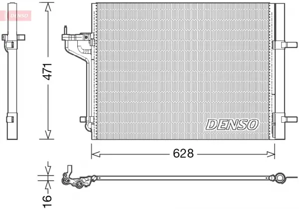Radiator AC condensator cu uscator potrivit FORD C-MAX II, FOCUS III, GRAND C-MAX 1.6 2.0 2.0D 04.10-