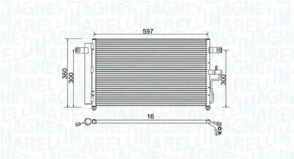 Radiator AC condensator cu uscator potrivit HYUNDAI ACCENT II 1.3 1.5 1.6 01.00-11.05