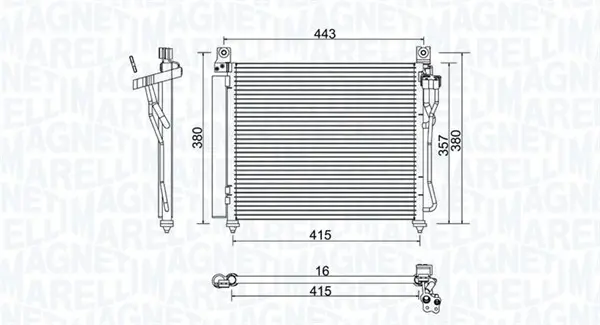 Radiator AC condensator cu uscator potrivit KIA PICANTO I 1.0 1.1 1.1D 04.04-09.11
